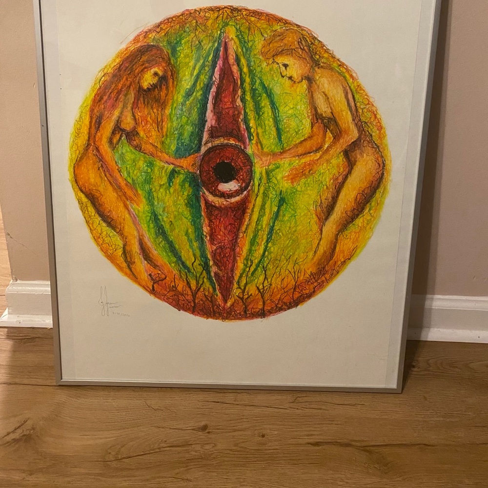 “Evil  Eye” framed hand drawn picture